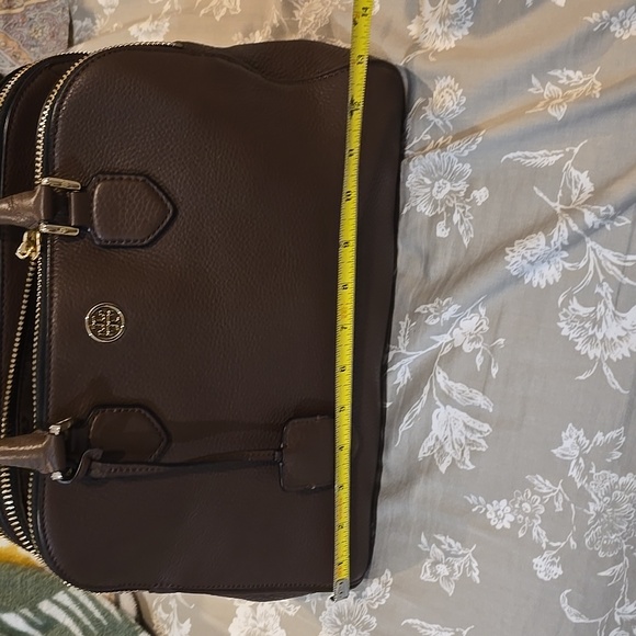 Authentic Prestine Tory Burch Dark Brown Leather Satchel - Picture 3 of 4